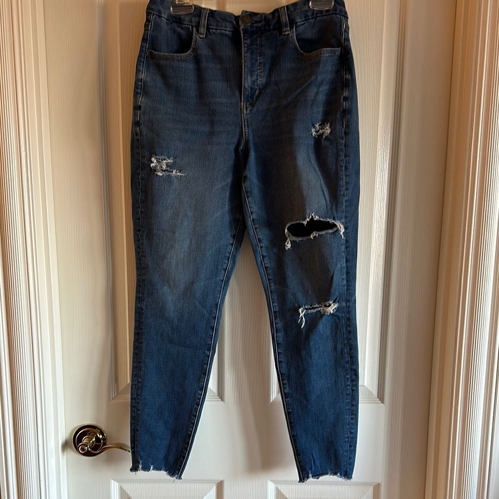 Distressed Blue Jeans